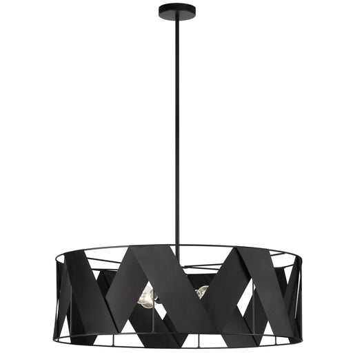  4 Light  Incandescent Chandelier, Mb W/ Bk Ribbon | CDO1-304C-MB-BK