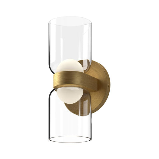 Kuzco Lighting Inc Cedar 11-in Brushed Gold/Clear LED Wall Sconce