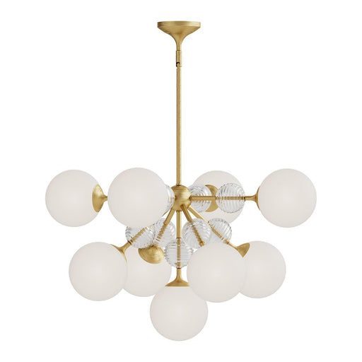 Celia 31-in Brushed Gold/opal Glass 9 Lights Chandeliers | CH415331BGOP