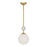 Celia 8-in Brushed Gold/opal Glass 1 Light Pendant | PD415308BGOP