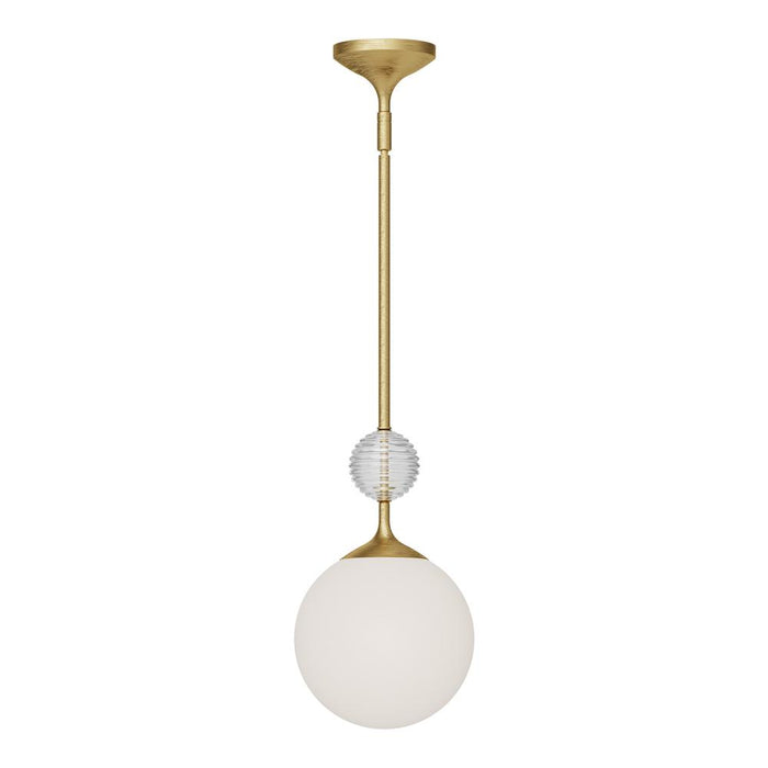 Celia 8-in Brushed Gold/opal Glass 1 Light Pendant | PD415308BGOP