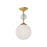 Celia 8-in Brushed Gold/opal Glass 1 Light Semi Flush Mount | SF415308BGOP