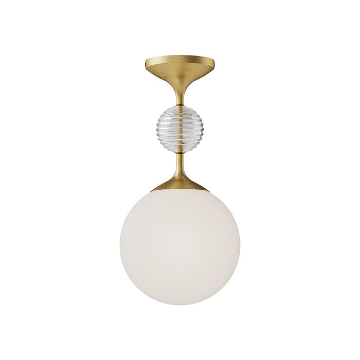Celia 8-in Brushed Gold/opal Glass 1 Light Semi Flush Mount | SF415308BGOP