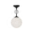 Alora Celia 8-in Matte Black/Opal Glass 1 Light Semi Flush Mount