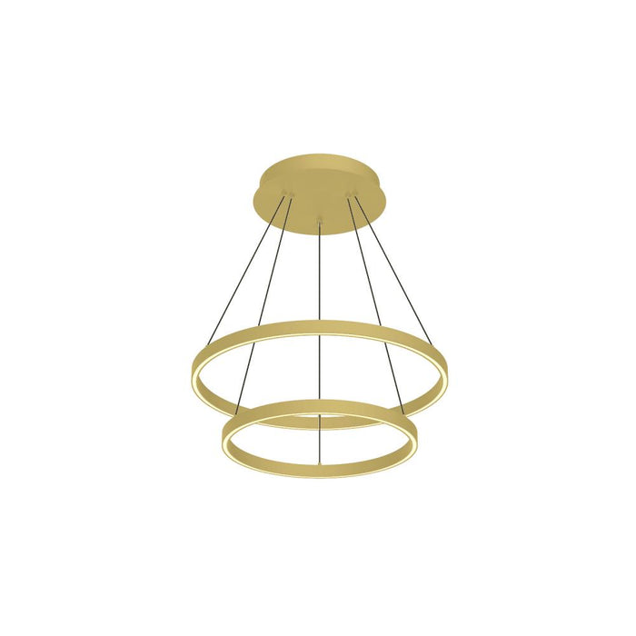 Kuzco Lighting Inc Cerchio 24-in Brushed Gold LED Chandeliers