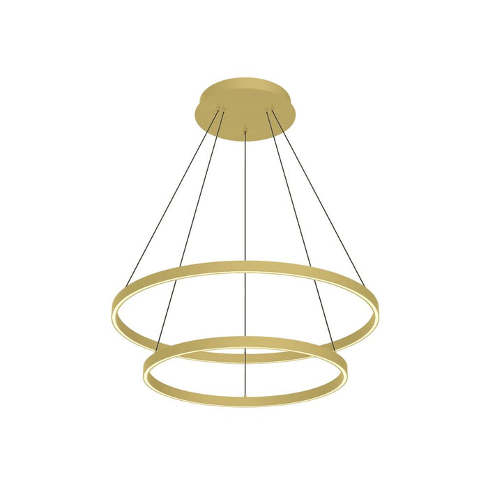 Cerchio 32-in Brushed Gold Led Chandeliers | CH87832-BG-UNV-010