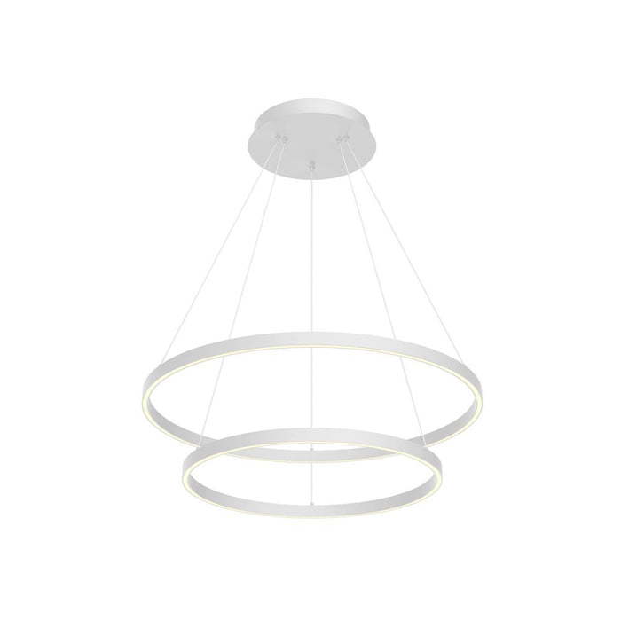 Cerchio 32-in White Led Chandeliers | CH87832-WH-UNV-010