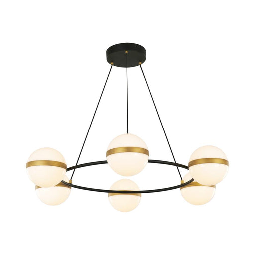 Tagliato 36-in Matte Black/brushed Gold Led Chandeliers | CH302006MBBG-UNV