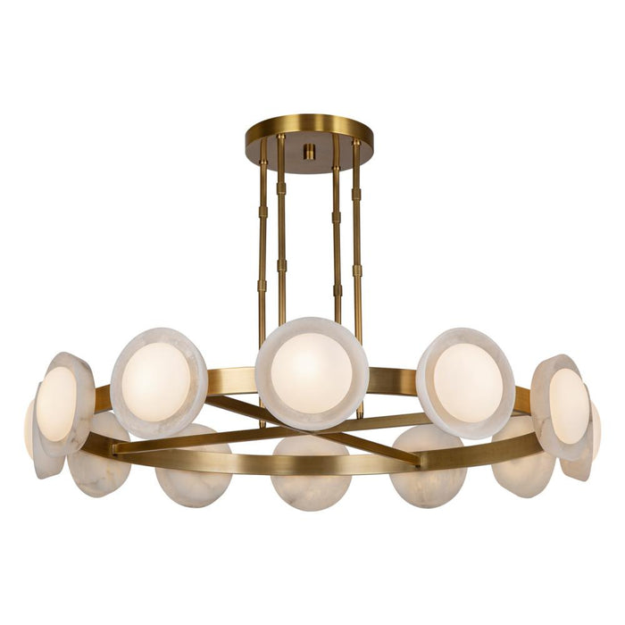 Alonso 50-in Vintage Brass/alabaster Led Chandeliers | CH320050VBAR-UNV