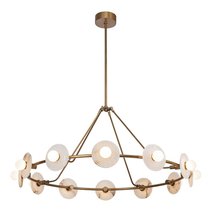 Dahlia 46-in Vintage Brass/alabaster Led Chandeliers | CH346046VBAR-UNV