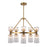 Nelly 26-in Brushed Gold/clear Ribbed Glass Socket Chandelier | CH442626BGCR