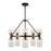 Nelly 26-in Matte Black/clear Ribbed Glass Socket Chandelier | CH442626MBCR