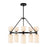 Nelly 26-in Matte Black/glossy Ribbed Opal Glass Socket Chandelier | CH442626MBGR