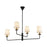 Bridgette 45-in Matte Black/white Linen Socket Chandelier | CH497445MBWL