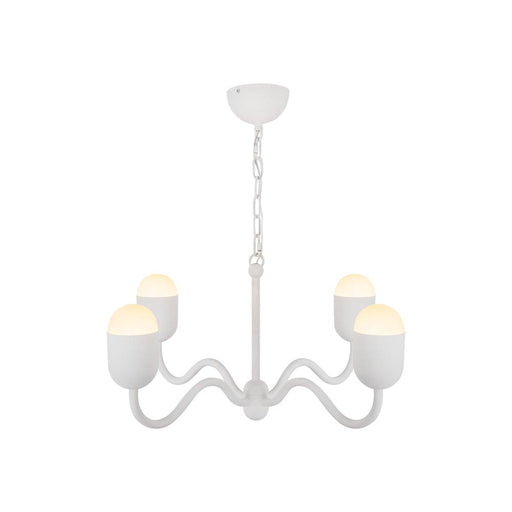 Effie 27-in Antique White/opal Glass Socket Chandelier | CH558427AWOP