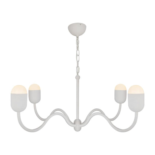 Effie 39-in Antique White/opal Glass Socket Chandelier | CH558439AWOP