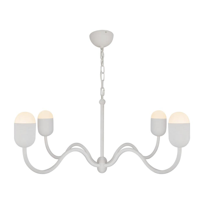 Effie 39-in Antique White/opal Glass Socket Chandelier | CH558439AWOP