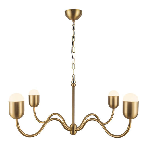 Effie 39-in Brushed Gold/opal Glass Socket Chandelier | CH558439BGOP