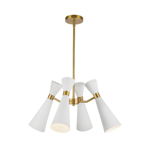 Blake 24-in White/aged Gold Socket Chandelier | CH574424WHAG