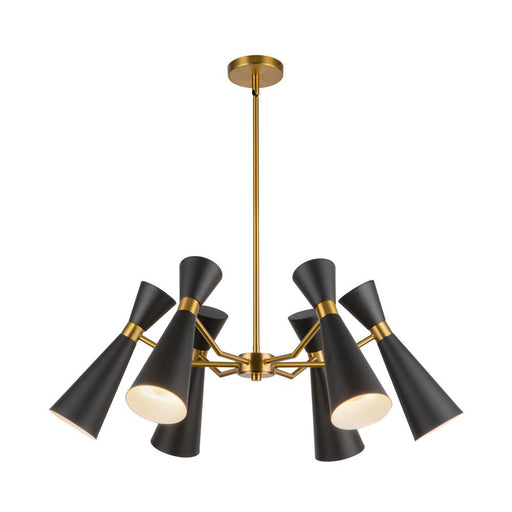 Blake 32-in Matte Black/aged Gold Socket Chandelier | CH574632MBAG
