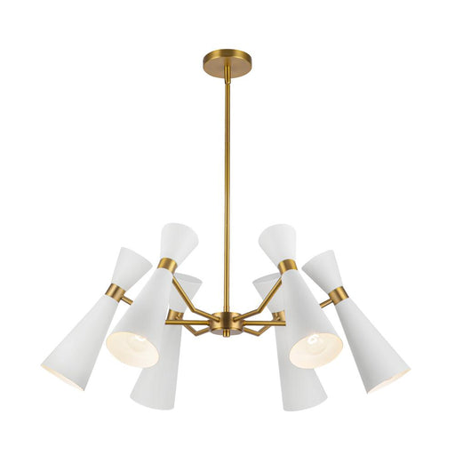 Blake 32-in White/aged Gold Socket Chandelier | CH574632WHAG