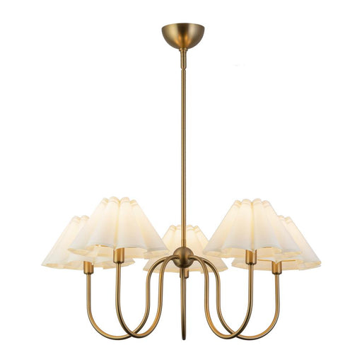 Rosemary 31-in Brushed Gold/folded White Socket Chandelier | CH610530BGFW