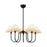 Rosemary 31-in Matte Black/folded White Socket Chandelier | CH610530MBFW