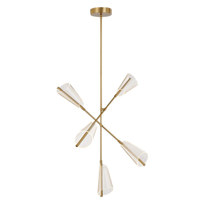 Mulberry 37-in Brushed Gold/light Guide Led Chandeliers | CH62737-BG/LG-UNV