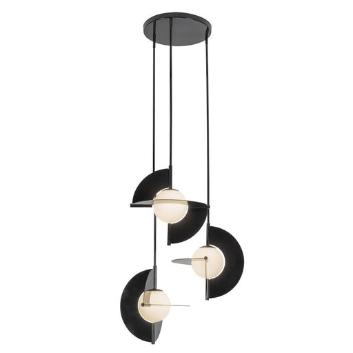 Scorpio 27-in Glossy Black/opal Glass Led Chandelier | CH65127-GBK/OP-UNV