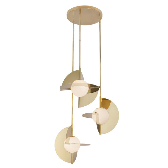 Scorpio 27-in Metallic Brass/opal Glass Led Chandelier | CH65127-MRB/OP-UNV