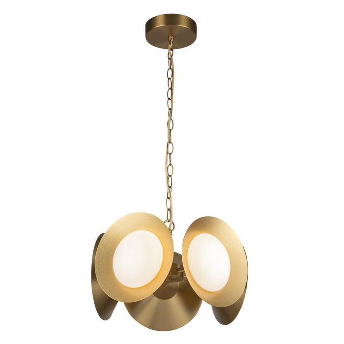 Cleo 16-in Brushed Gold/opal Glass Led Chandelier | CH77916-BG/OP-UNV