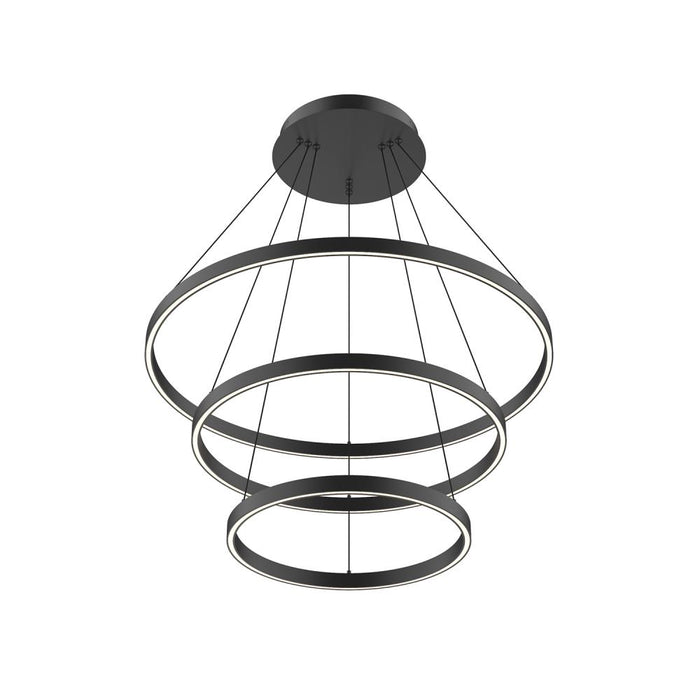 Cerchio 32-in Black Led Chandeliers | CH87932-BK-UNV-010