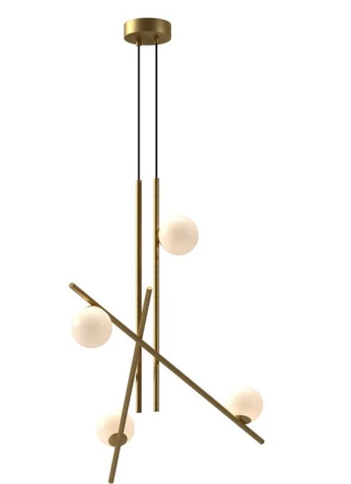 Amara 32-in Brushed Gold/glossy Opal Glass Led Chandeliers | CH89832-BG/GO-UNV
