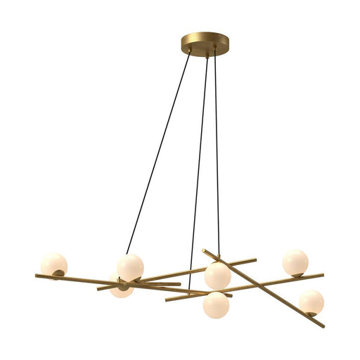 Amara 54-in Brushed Gold/glossy Opal Glass Led Chandeliers | CH89854-BG/GO-UNV