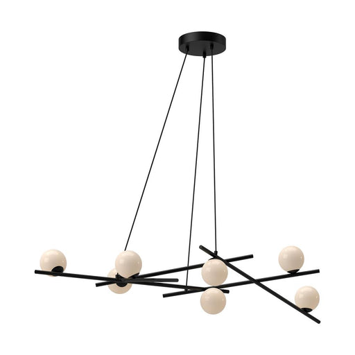 Amara 54-in Black/glossy Opal Glass Led Chandelier | CH89854-BK/GO-UNV
