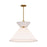 Chapelle 22-in Aged Gold/white Linen 1 Light Pendant | PD543022AGWL