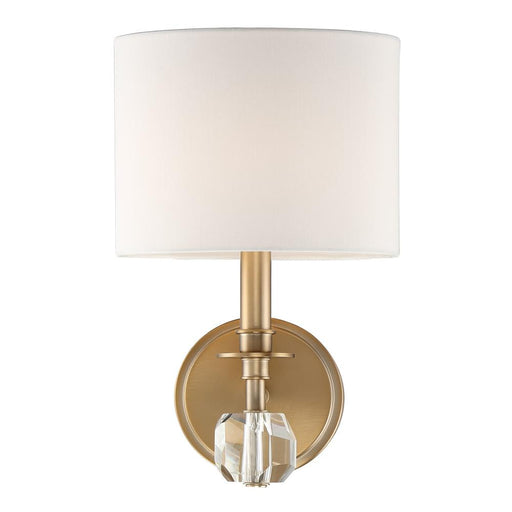 Crystorama Chimes 1 Light Aged Brass Sconce