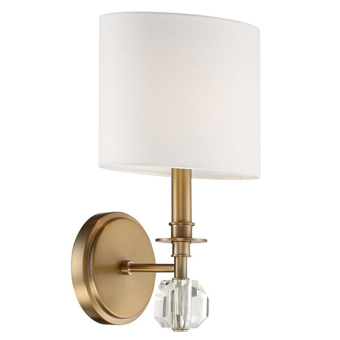 Crystorama Chimes 1 Light Aged Brass Sconce