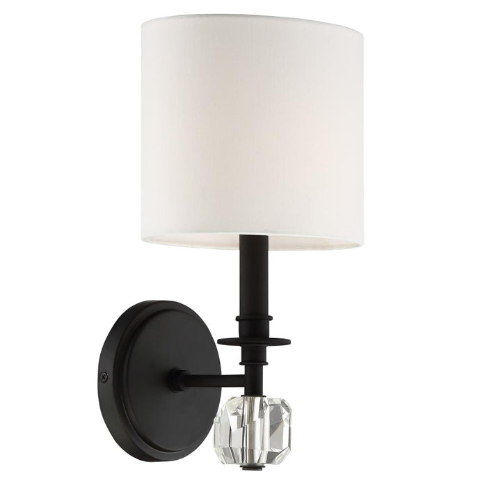 Crystorama Chimes 1 Light Black Forged Sconce