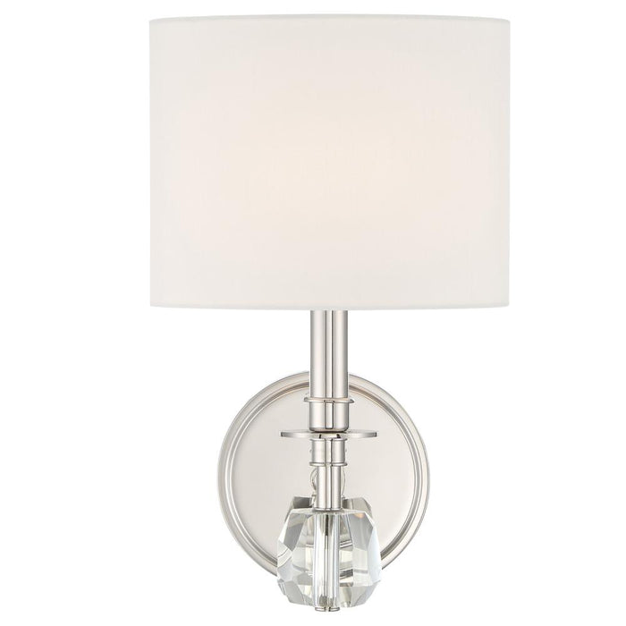 Crystorama Chimes 1 Light Polished Nickel Sconce