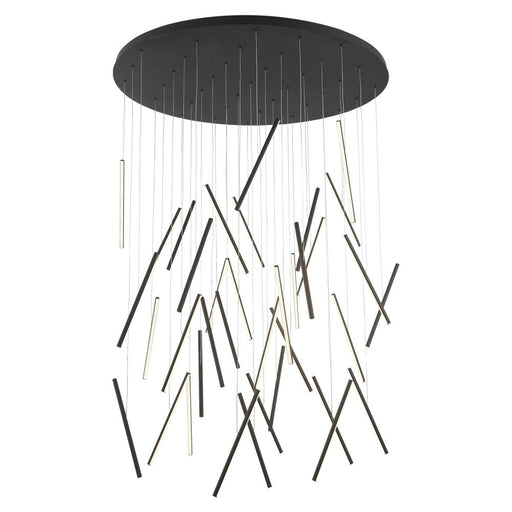 Chute 50-in Black Led Multi Pendant | MP14850-BK-UNV-010