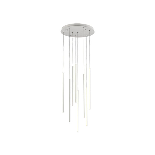 Chute 8 Head White Led Multi Pendant | MP14919-WH