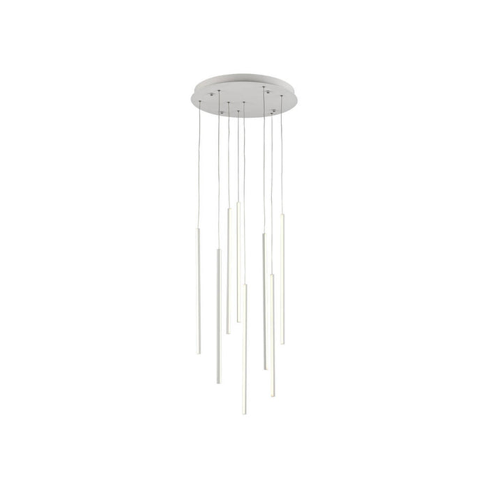 Chute 8 Head White Led Multi Pendant | MP14919-WH