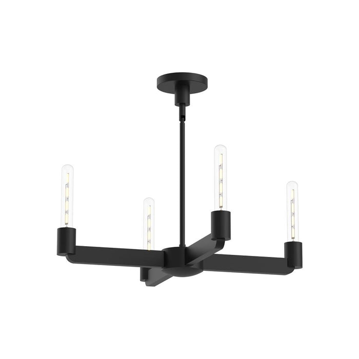 Alora Claire 25-in Matte Black 4 Lights Chandeliers