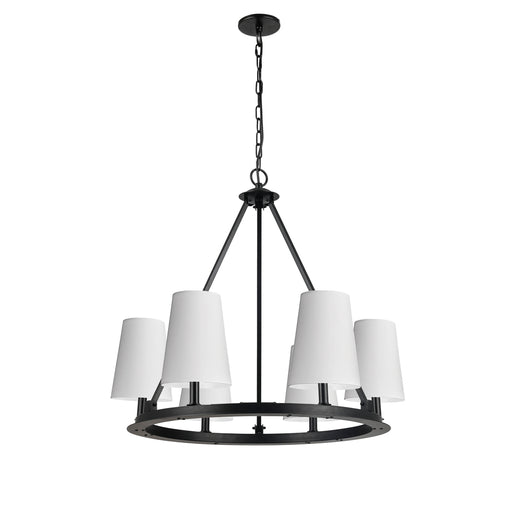  6 Light  Incandescent Chandelier, Mb W/ Wh Shades | CLB-306C-MB-790