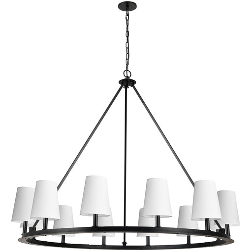  12 Light  Incandescent Chandelier, Mb W/ Wh Shades | CLB-5212C-MB-790