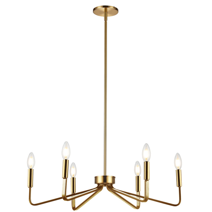  6 Light  Incandescent Chandelier, Agb | CLN-266C-AGB