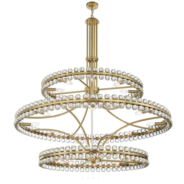 Clover 24 Light Aged Brass Chandelier | CLO-8000-AG