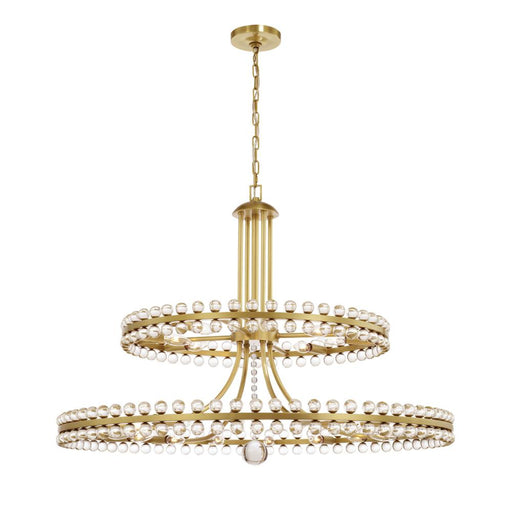 Crystorama Clover 24 Light Aged Brass Two-tier Chandelier