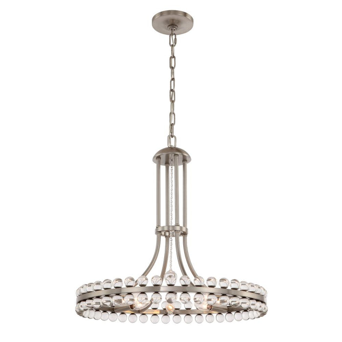 Crystorama Clover 8 Light Brushed Nickel Chandelier